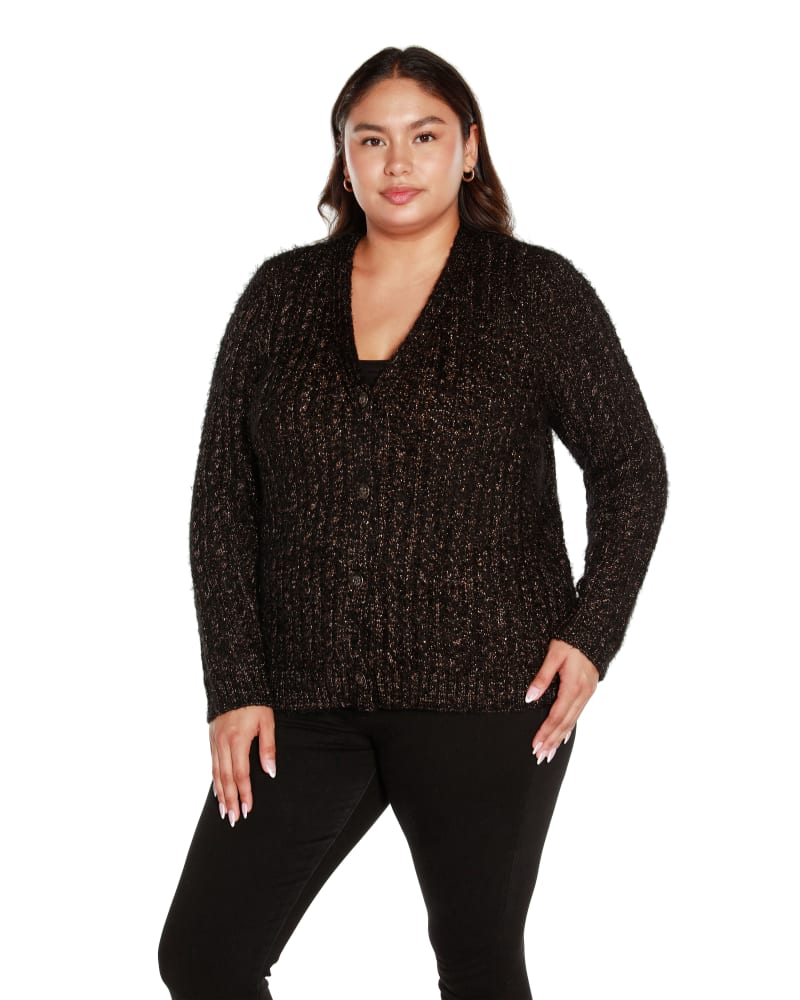 Womens black eyelash cardigan hot sale